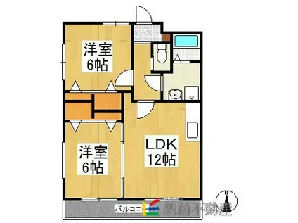 サザンリンクス(2LDK/2階)の間取り写真