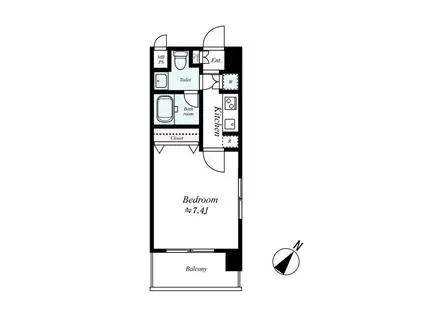 ピュアドームブライトン博多(1K/8階)の間取り写真