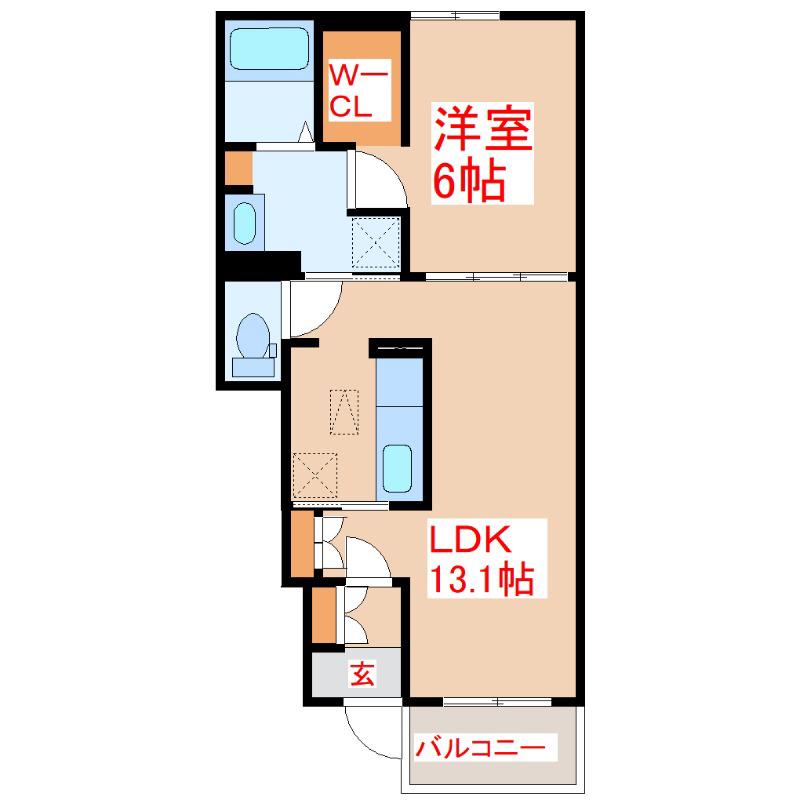 エスペール21 吉野A(1LDK/1階)の間取り写真