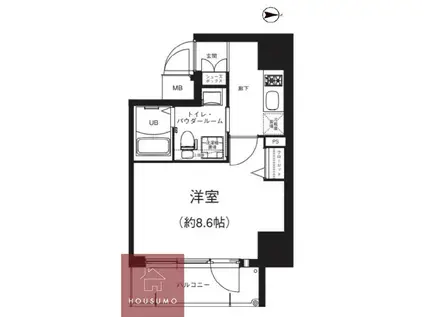 GRACE NORATH NISHITEMMA(1K/5階)の間取り写真