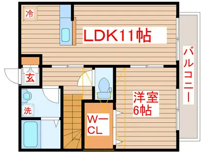 サンベアー平成(1LDK/1階)の間取り写真