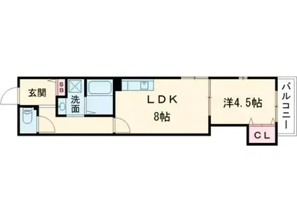 LA VIE BELLE 宝山町II(1LDK/2階)の間取り写真