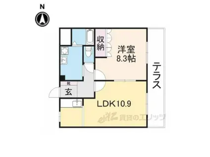 メゾン・ド・ソレイユ・シュッド(1LDK/1階)の間取り写真