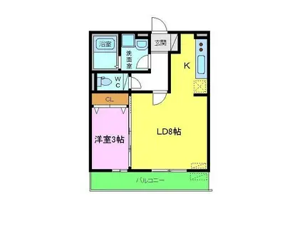 エルドラド(1LDK/2階)の間取り写真