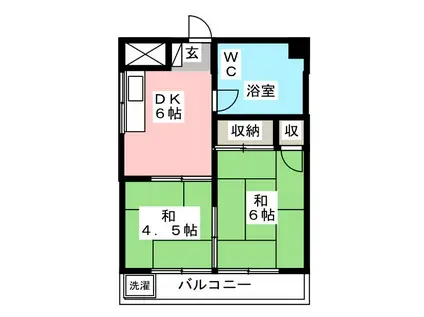 メゾン金子(2DK/1階)の間取り写真