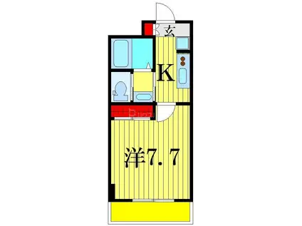 クラン カナイII(1K/1階)の間取り写真