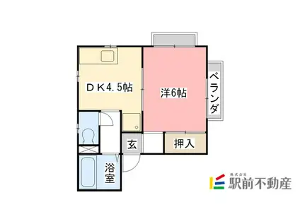 コーポダイシン(1DK/2階)の間取り写真