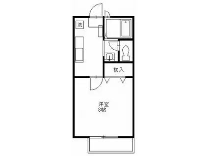 メゾン・ソレイユ(1DK/2階)の間取り写真