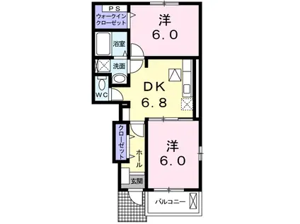 セイバリー(2DK/1階)の間取り写真