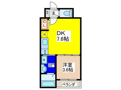ASTRA HIMESATO(1DK/3階)の間取り写真