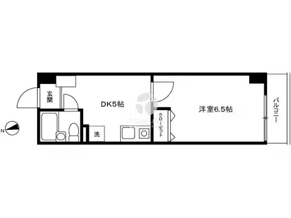メゾンド原(1DK/3階)の間取り写真