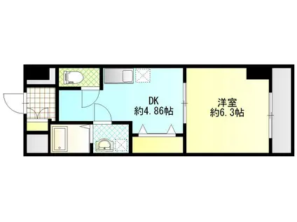 IMASAMORUGEN壱番館(1DK/6階)の間取り写真