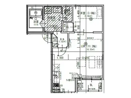 JACK HIGASHINAKAJIMAI(1LDK/1階)の間取り写真