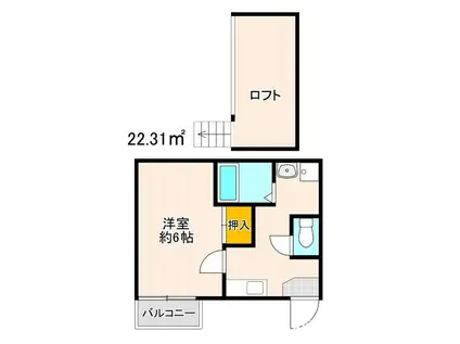 レガリータ室見I(1K/1階)の間取り写真