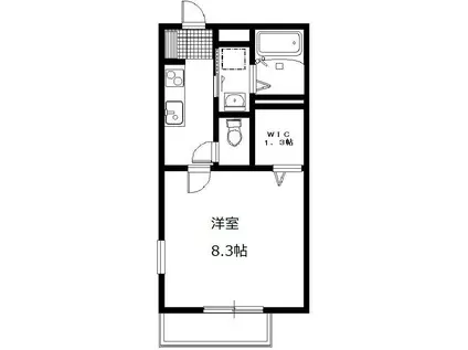 グランジュテ(1K/2階)の間取り写真