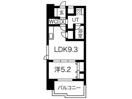スプランディッド三国I(1K/9階)の間取り写真