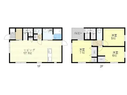 COCO上田(3LDK/1階)の間取り写真