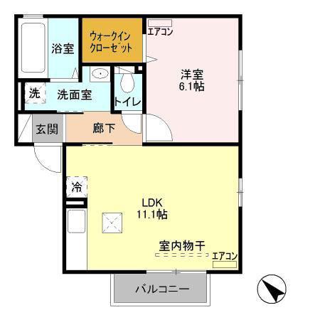 ヴィラ・ロワール(1LDK/1階)の間取り写真