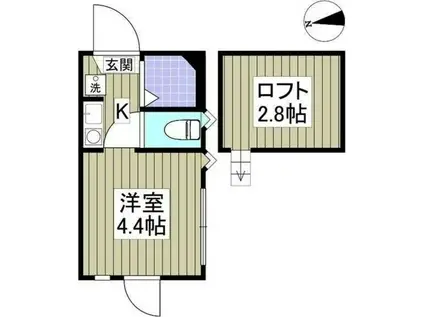 プラムメロディ(ワンルーム/1階)の間取り写真