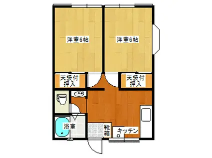 BSハイツ(2DK/2階)の間取り写真