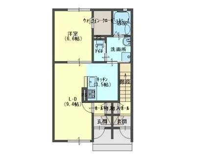 BELL CASA(1LDK/1階)の間取り写真