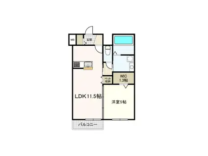 TIAMAT(1LDK/2階)の間取り写真