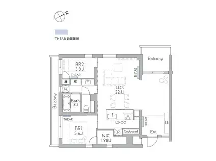 THE GRANDUO FUTAKOTAMAGAWA(2LDK/2階)の間取り写真