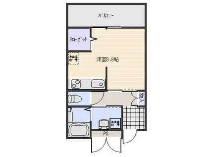 EL CLASICO駅前(1K/2階)の間取り写真