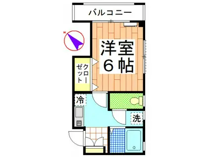 ユニヴァービレッジ96(1K/2階)の間取り写真