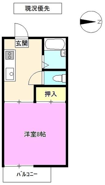 アネックス若里(1K/2階)の間取り写真