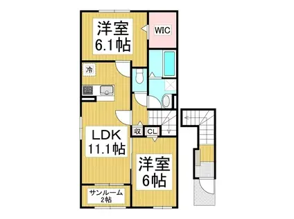 パタマ サイアム(2LDK/2階)の間取り写真