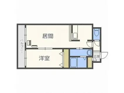 サンコート北7条 弐番館(1LDK/4階)の間取り写真