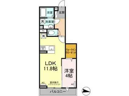 エクセリア上鷺宮I(1LDK/3階)の間取り写真