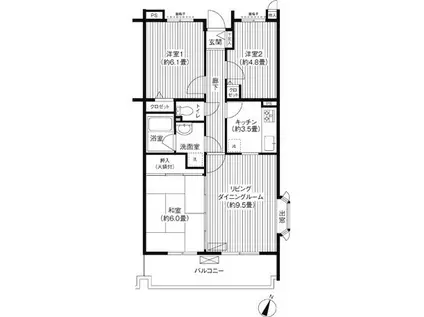 ヴィラフィーネ(3LDK/2階)の間取り写真