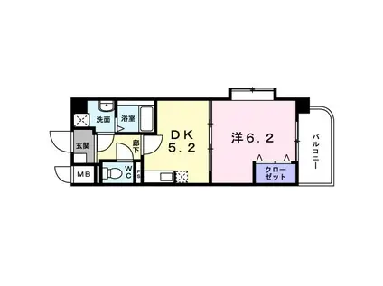 サンセール・クミ(1DK/3階)の間取り写真