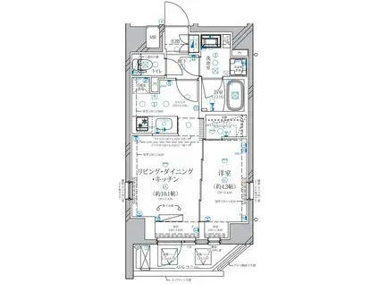ディアレイシャス赤羽(1LDK/8階)の間取り写真