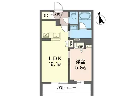 メゾン グレイス(1LDK/2階)の間取り写真