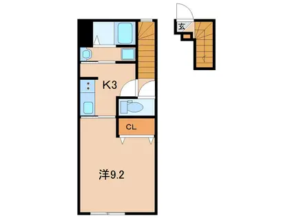 CHRONO RESIDENCE(1K/2階)の間取り写真