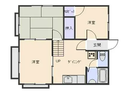 薗部ハイツ(3DK/2階)の間取り写真