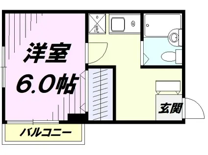 ガーデンヒルズ立川(1K/3階)の間取り写真