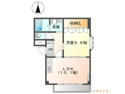 ヴィレッジ清洲II(1LDK/2階)の間取り写真