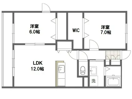 ラフレシール(2LDK/1階)の間取り写真