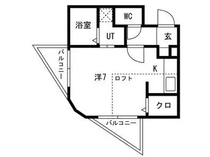 コンフォート上社(1K/4階)の間取り写真