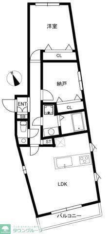 サンセリテ南麻布(1SLDK/2階)の間取り写真