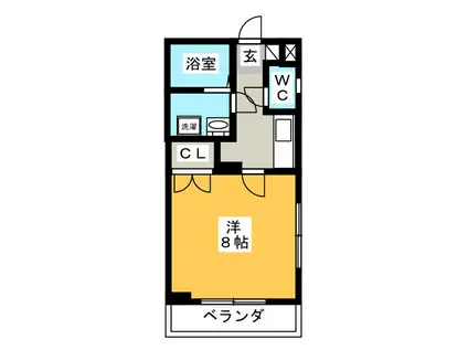 エトワールA(1K/2階)の間取り写真