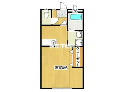 キャッスル木原(1K/2階)の間取り写真