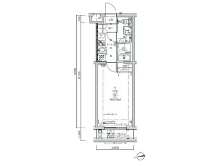 SQUARE CITY NAKAMAGOME(1K/2階)の間取り写真