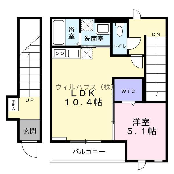 ルキアスF(1LDK/2階)の間取り写真