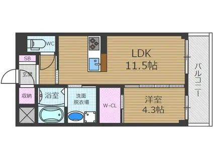 イソラーナ(1LDK/3階)の間取り写真