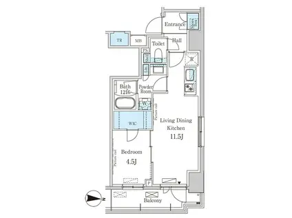 パークアクシス錦糸町ウエスト パークアクシス錦糸町ウエスト(1LDK/9階)の間取り写真